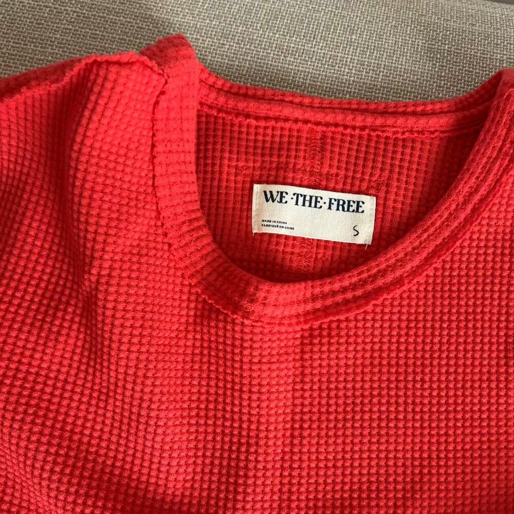 ✨ SALE NEW Free People We The Free All In Cuff Knit Top Rouge Combo Small - Picture 7 of 8